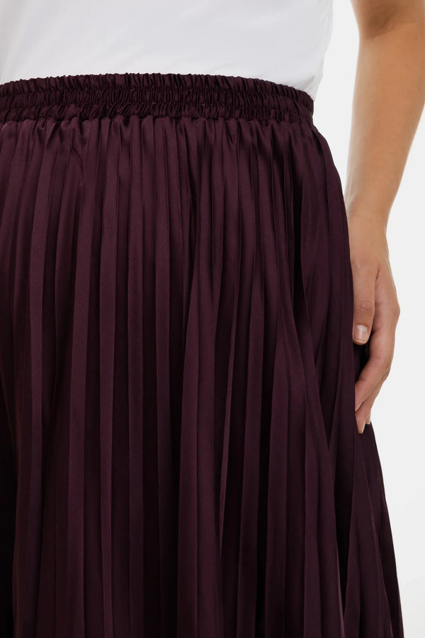 Σατέν πλισέ φούστα εγκυμοσύνης - μπορντό - - soonMAMA - Η σωστή προσθήκη στην κομψή και άνετη εγκυμοσύνη! - Παλτά για έγκυες