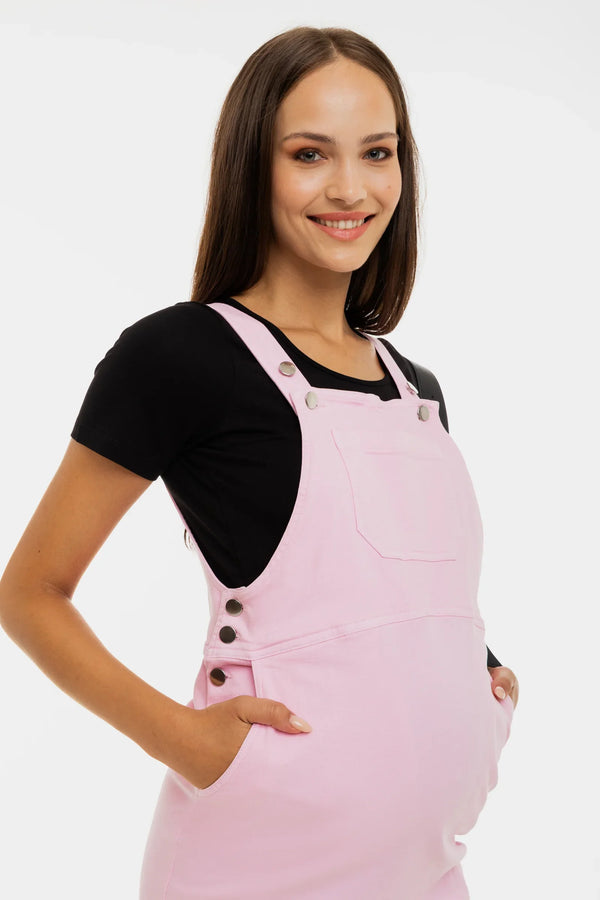 Ροζ βαμβακερό φόρεμα σαλοπέτα εγκυμοσύνης και θηλασμού - - soonMAMA - Η σωστή προσθήκη στην κομψή και άνετη εγκυμοσύνη! - Παλτά για έγκυες