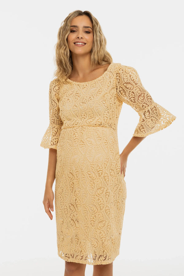 Επίσημο δαντελένιο φόρεμα εγκυμοσύνης – κρεμ - - soonMAMA - Η σωστή προσθήκη στην κομψή και άνετη εγκυμοσύνη! - Παλτά για έγκυες