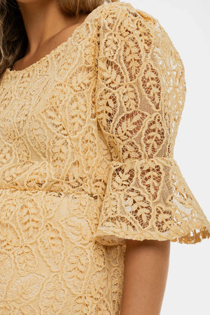 Επίσημο δαντελένιο φόρεμα εγκυμοσύνης – κρεμ - - soonMAMA - Η σωστή προσθήκη στην κομψή και άνετη εγκυμοσύνη! - Παλτά για έγκυες