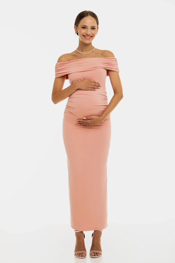 Επίσημο φόρεμα εγκυμοσύνης με σούρες – σάπιο μήλο - - soonMAMA - Η σωστή προσθήκη στην κομψή και άνετη εγκυμοσύνη! - Παλτά για έγκυες