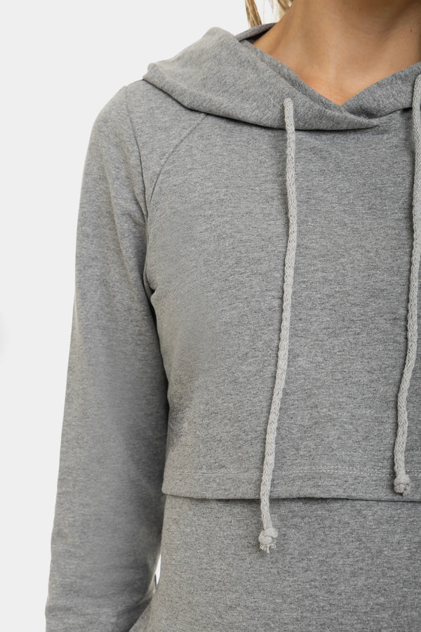 Βαμβακερό φούτερ εγκυμοσύνης και θηλασμού - γκρί - - soonMAMA - Η σωστή προσθήκη στην κομψή και άνετη εγκυμοσύνη! - Παλτά για έγκυες