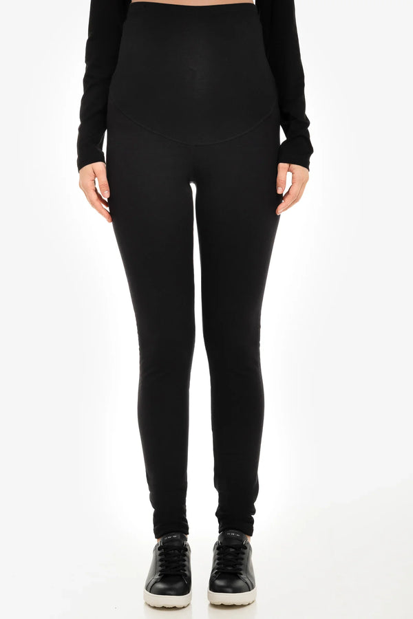 Μαύρο κολάν εγκυμοσύνης με ζεστή επένδυση