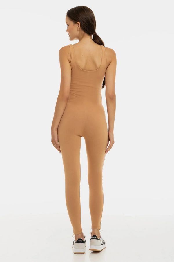 Βαμβακερή διπλή ολόσωμη φόρμα εγκυμοσύνης – μπεζ