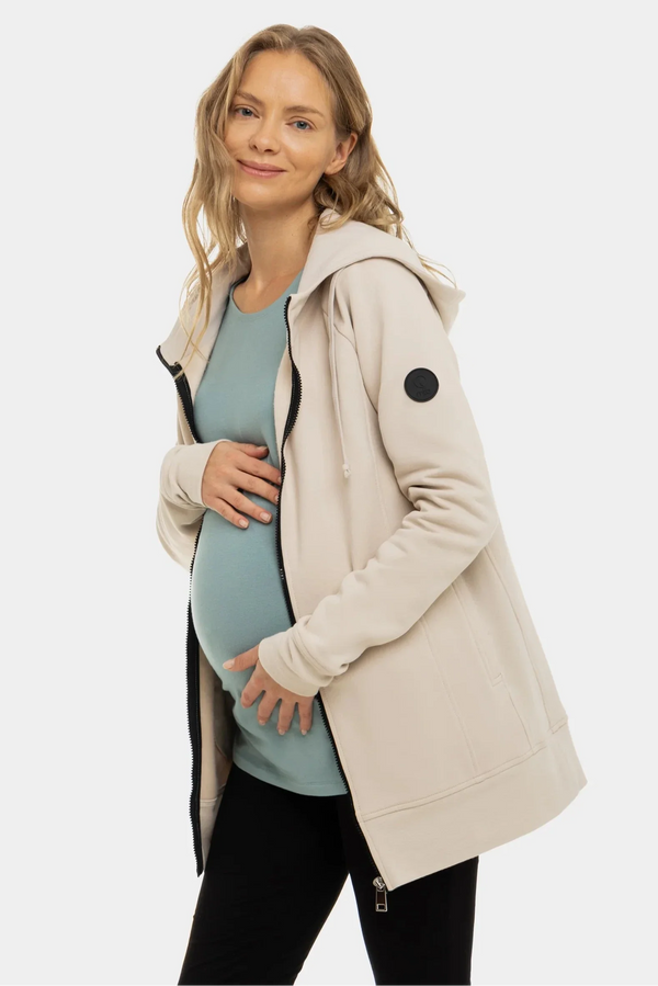 Φούτερ εγκυμοσύνης 3 σε 1 με επένδυση για babywearing - μπεζ