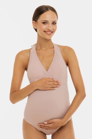 Ολόσωμο μαγιό εγκυμοσύνης και θηλασμού – πούδρα - - soonMAMA - Η σωστή προσθήκη στην κομψή και άνετη εγκυμοσύνη! - Παλτά για έγκυες