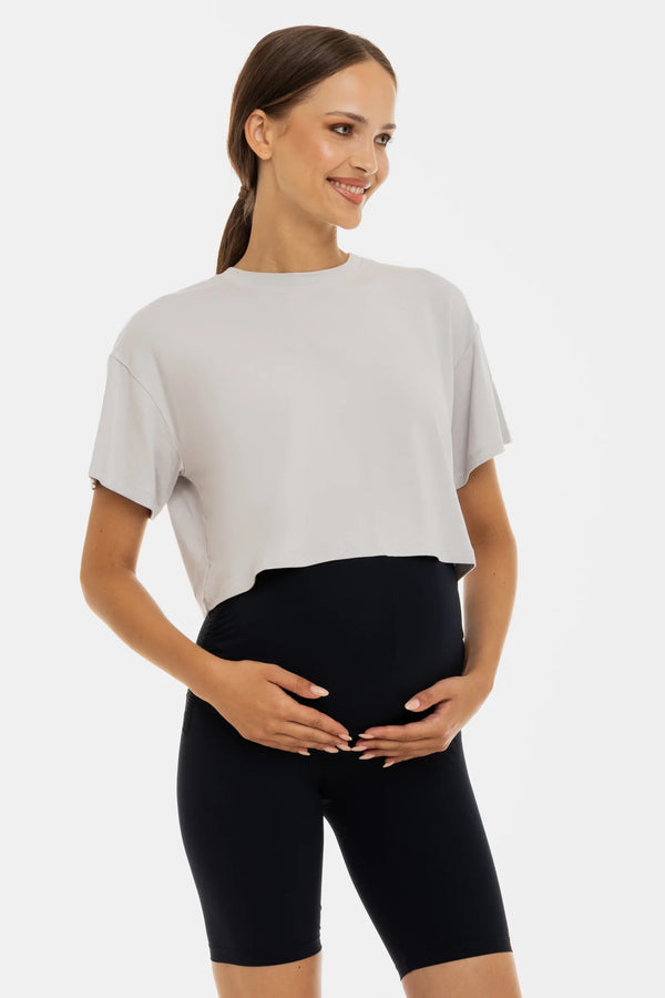 Κοντό κολάν εγκυμοσύνης με σούρες – σκούρο μπλε - - soonMAMA - Η σωστή προσθήκη στην κομψή και άνετη εγκυμοσύνη! - Παλτά για έγκυες