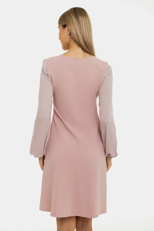 Φόρεμα εγκυμοσύνης και θηλασμού με λεπτομέρειες πουά - ροζ - - soonMAMA - Η σωστή προσθήκη στην κομψή και άνετη εγκυμοσύνη! - Παλτά για έγκυες