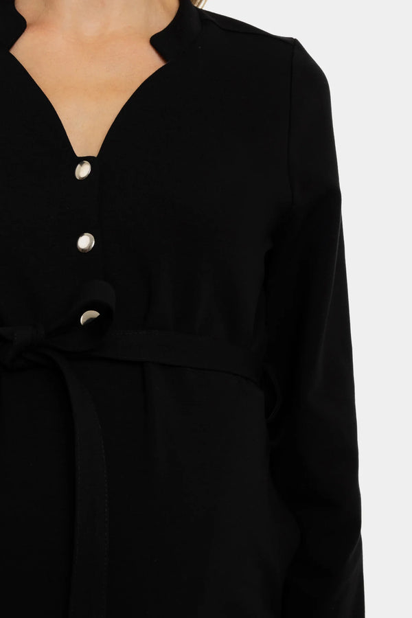 Ελαστικό φόρεμα εγκυμοσύνης και θηλασμού - μαύρο - - soonMAMA - Η σωστή προσθήκη στην κομψή και άνετη εγκυμοσύνη! - Παλτά για έγκυες