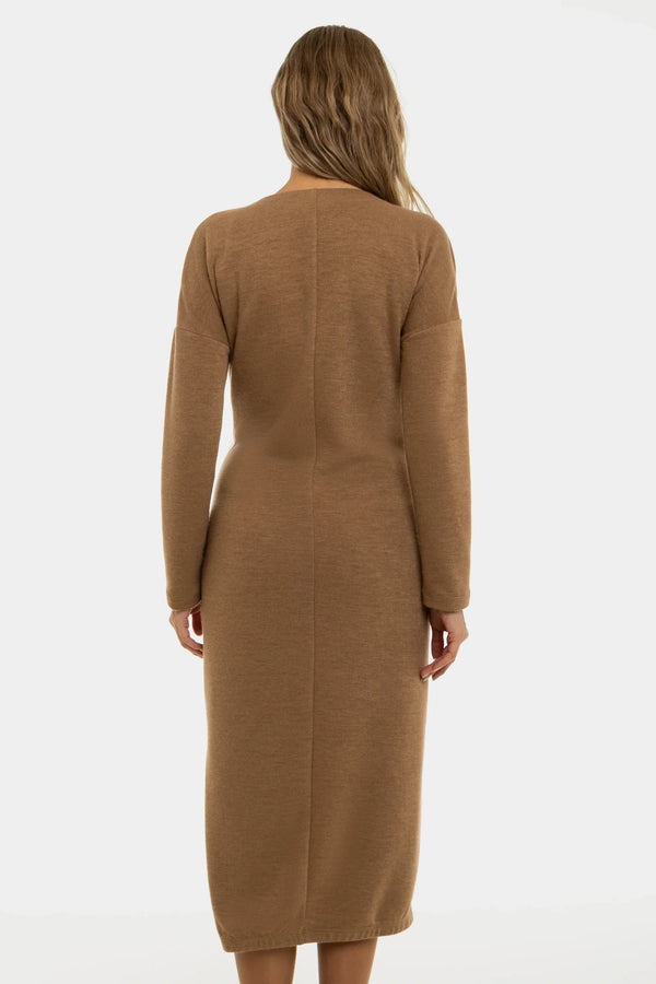 Μακριά πλεκτή φόρεμα εγκυμοσύνης και θηλασμού – καραμέλα - - soonMAMA - Η σωστή προσθήκη στην κομψή και άνετη εγκυμοσύνη! - Παλτά για έγκυες