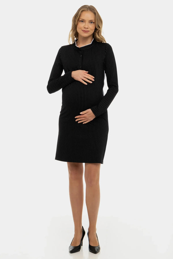 Ριγέ φόρεμα εγκυμοσύνης και θηλασμού