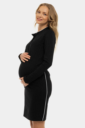 Ριγέ φόρεμα εγκυμοσύνης και θηλασμού - - soonMAMA - Η σωστή προσθήκη στην κομψή και άνετη εγκυμοσύνη! - Παλτά για έγκυες