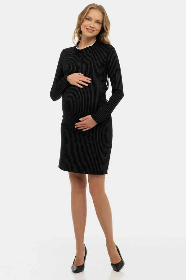 Ριγέ φόρεμα εγκυμοσύνης και θηλασμού