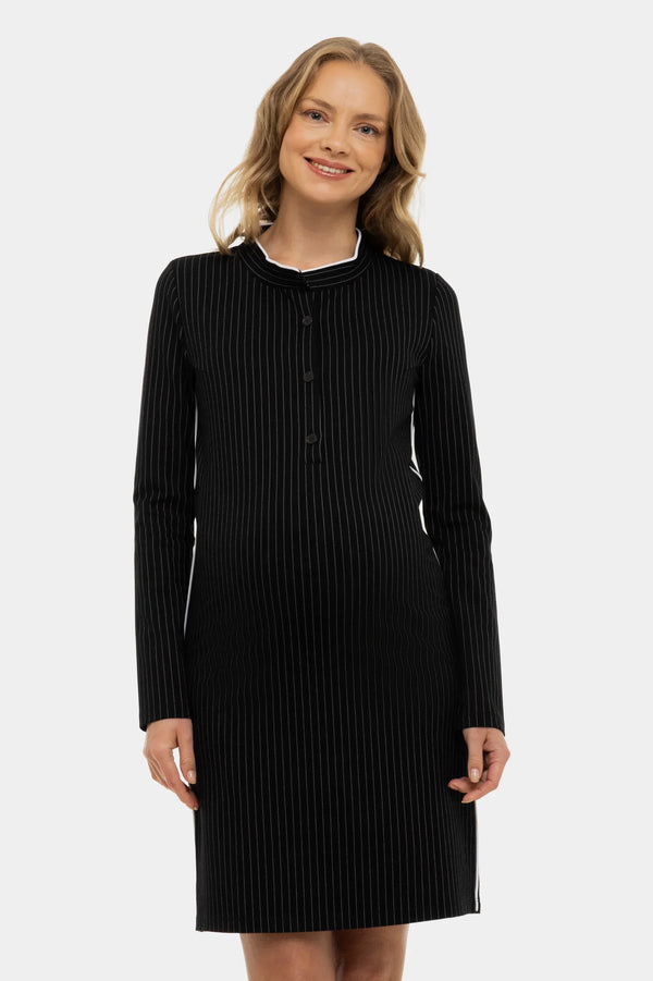 Ριγέ φόρεμα εγκυμοσύνης και θηλασμού