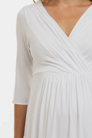 Κομψό φόρεμα εγκυμοσύνης και θηλασμού - λευκό - - soonMAMA - Η σωστή προσθήκη στην κομψή και άνετη εγκυμοσύνη! - Παλτά για έγκυες