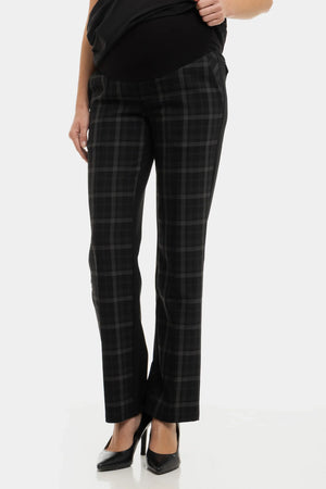Καρό κομψό παντελόνι εγκυμοσύνης - Pants - soonMAMA - Η σωστή προσθήκη στην κομψή και άνετη εγκυμοσύνη! - Παλτά για έγκυες