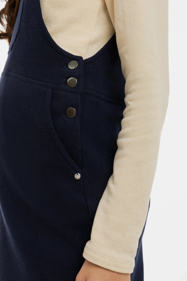 Πλεκτό φόρεμα σαλοπέτα εγκυμοσύνης και θηλασμού – σκούρο μπλε - - soonMAMA - Η σωστή προσθήκη στην κομψή και άνετη εγκυμοσύνη! - Παλτά για έγκυες