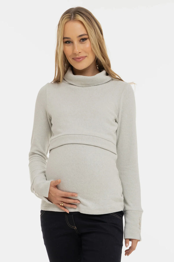 Πλεκτό πουλόβερ εγκυμοσύνης και θηλασμού - - soonMAMA - Η σωστή προσθήκη στην κομψή και άνετη εγκυμοσύνη! - Παλτά για έγκυες