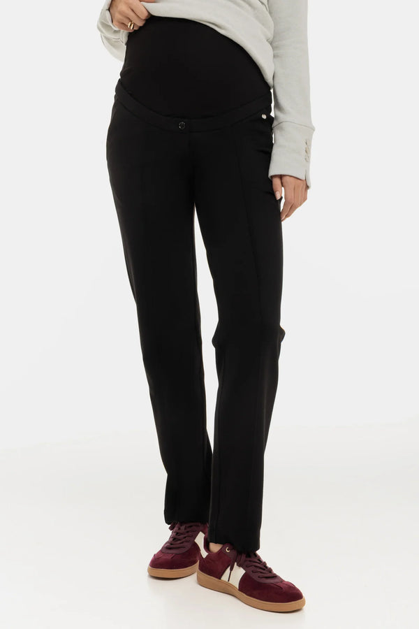 Κομψό παντελόνι εγκυμοσύνης από ζέρσεϊ – μαύρο - - soonMAMA - Η σωστή προσθήκη στην κομψή και άνετη εγκυμοσύνη! - Παλτά για έγκυες