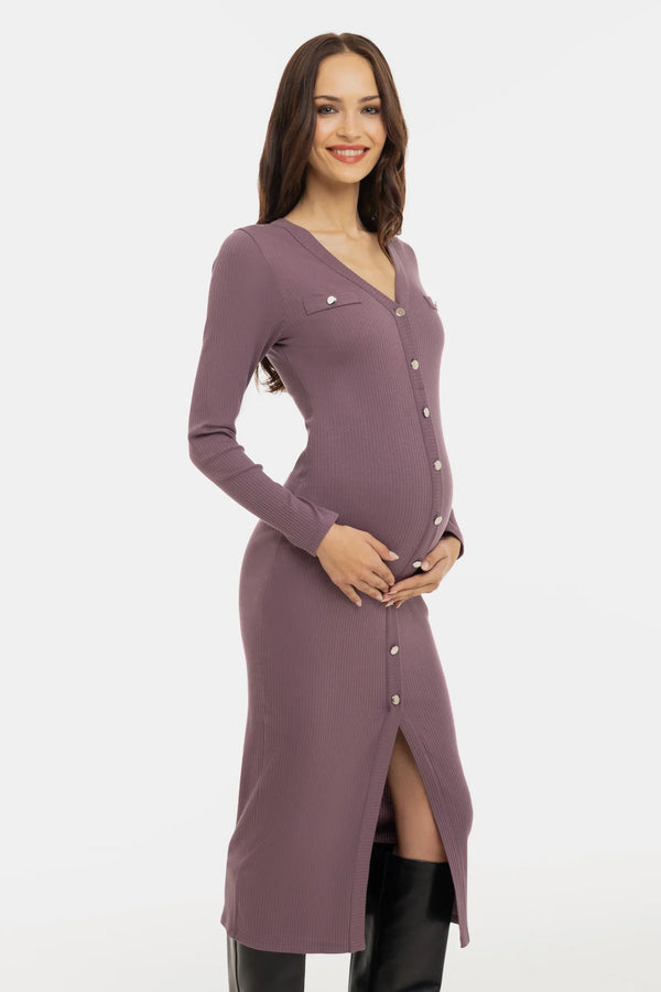 Ριπ βαμβακερό φόρεμα εγκυμοσύνης και θηλασμού – σάπιο μήλο