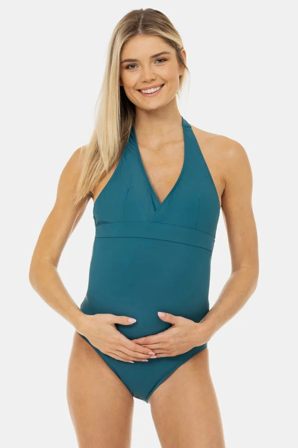 Ολόσωμο μαγιό εγκυμοσύνης και θηλασμού - πετρόλ - - soonMAMA - Η σωστή προσθήκη στην κομψή και άνετη εγκυμοσύνη! - Παλτά για έγκυες