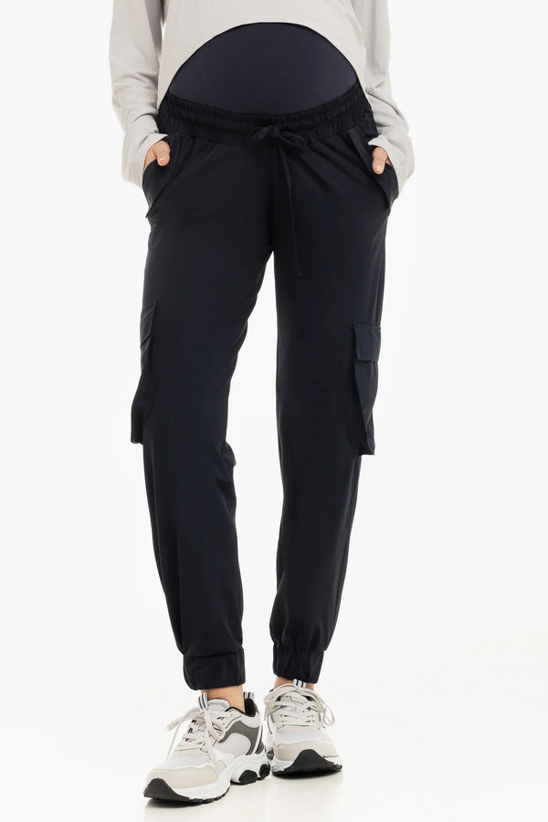 Παντελόνι cargo εγκυμοσύνης σε σκούρο μπλε
