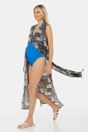 Ολόσωμο μαγιό εγκυμοσύνης και θηλασμού – τροπικό μπλε - - soonMAMA - Η σωστή προσθήκη στην κομψή και άνετη εγκυμοσύνη! - Παλτά για έγκυες