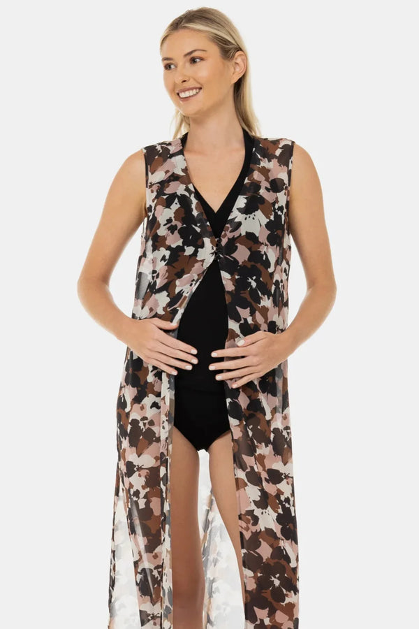 Καφτάνι εγκυμοσύνης από σιφόν με φλοράλ σχέδιο - - soonMAMA - Η σωστή προσθήκη στην κομψή και άνετη εγκυμοσύνη! - Παλτά για έγκυες