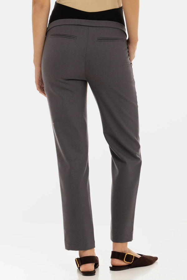 Υφασμάτινο παντελόνι εγκυμοσύνης από μείγμα μαλλιού - γραφίτη