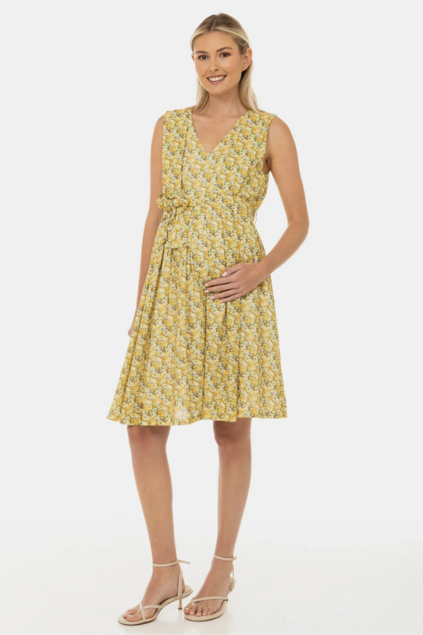 Φόρεμα εγκυμοσύνης και θηλασμού με ζωνάκι – φλοράλ μοτίβο - - soonMAMA - Η σωστή προσθήκη στην κομψή και άνετη εγκυμοσύνη! - Παλτά για έγκυες