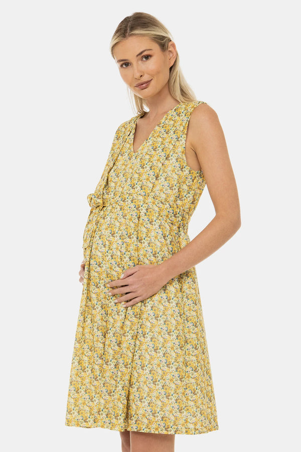 Φόρεμα εγκυμοσύνης και θηλασμού με ζωνάκι – φλοράλ μοτίβο - - soonMAMA - Η σωστή προσθήκη στην κομψή και άνετη εγκυμοσύνη! - Παλτά για έγκυες