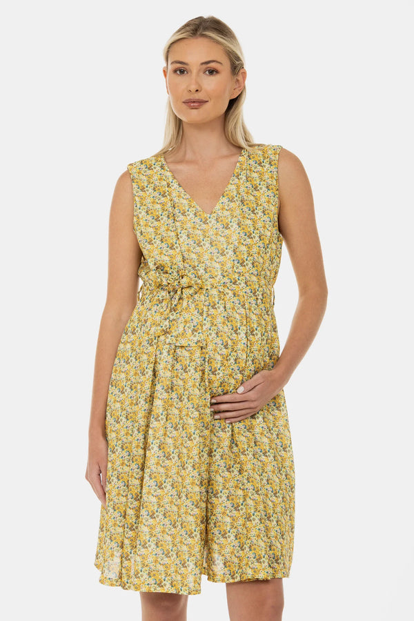 Φόρεμα εγκυμοσύνης και θηλασμού με ζωνάκι – φλοράλ μοτίβο - - soonMAMA - Η σωστή προσθήκη στην κομψή και άνετη εγκυμοσύνη! - Παλτά για έγκυες