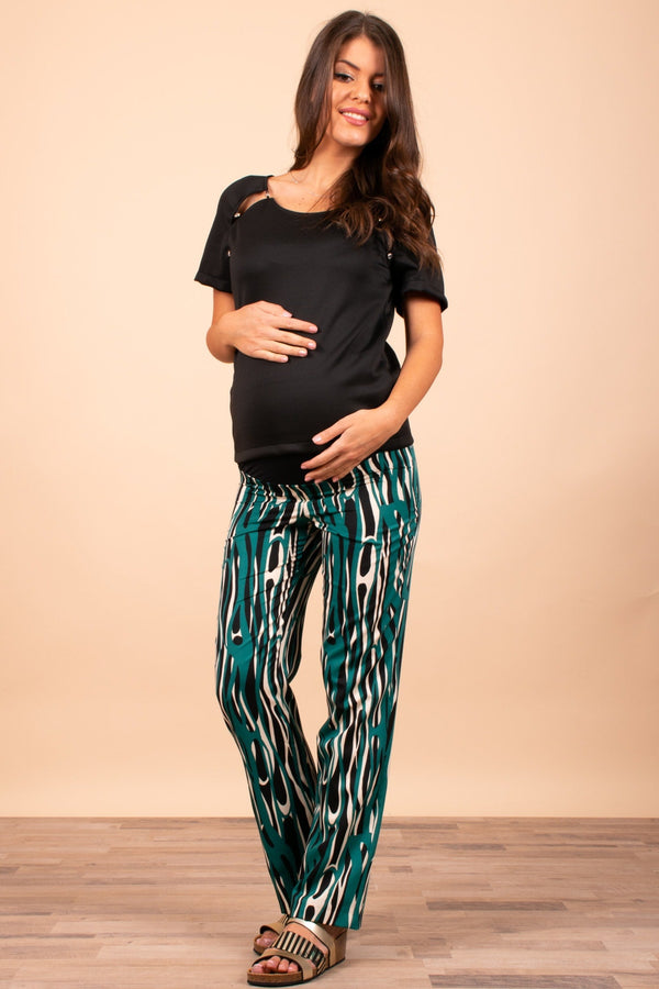 Φαρδύ παντελόνι εγκυμοσύνης με μοτίβο - Παντελόνι - soonMAMA - Η σωστή προσθήκη στην κομψή και άνετη εγκυμοσύνη! - Παλτά για έγκυες