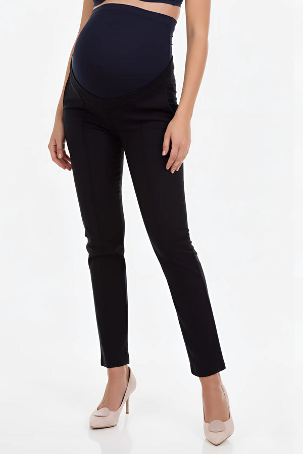 Παντελόνι εγκυμοσύνης σε σκούρο μπλε - - soonMAMA - Η σωστή προσθήκη στην κομψή και άνετη εγκυμοσύνη! - Παλτά για έγκυες