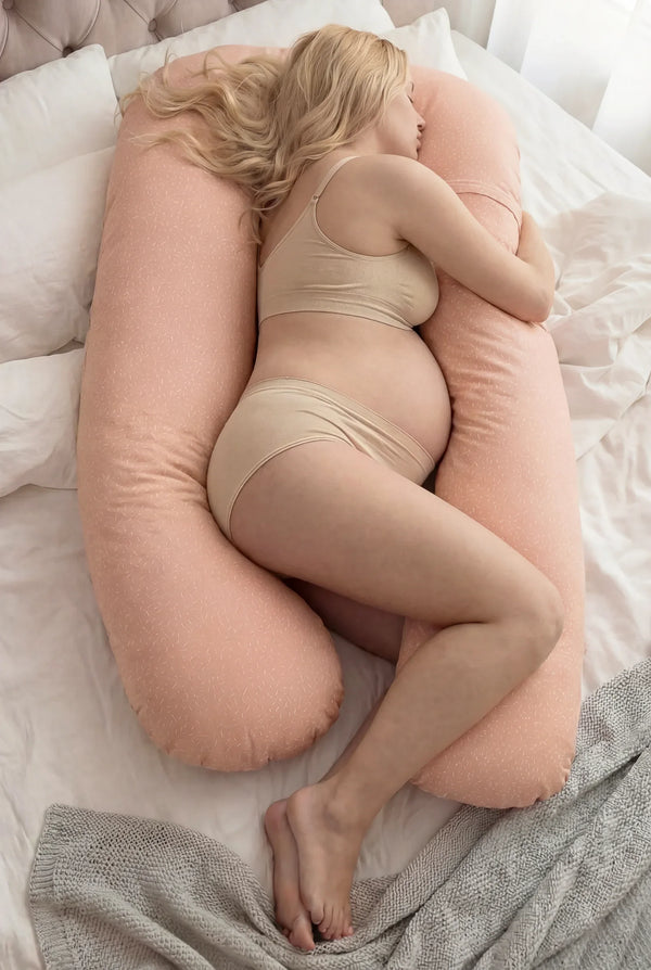 Μαξιλάρι εγκυμοσύνης και θηλασμού 3 σε 1  – Κονφετί ροδάκινο