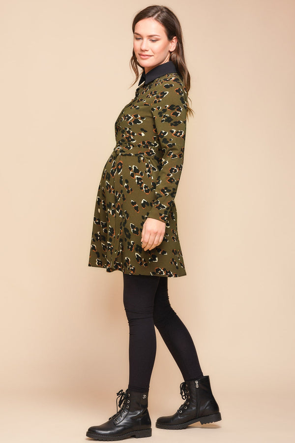 Φόρεμα εγκυμοσύνης και θηλασμού με σχέδιο και γιακά - - soonMAMA - Η σωστή προσθήκη στην κομψή και άνετη εγκυμοσύνη! - Παλτά για έγκυες