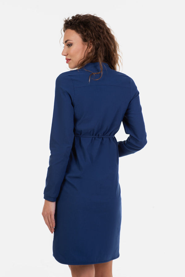 Ελαστικό φόρεμα εγκυμοσύνης και θηλασμού σε μπλε