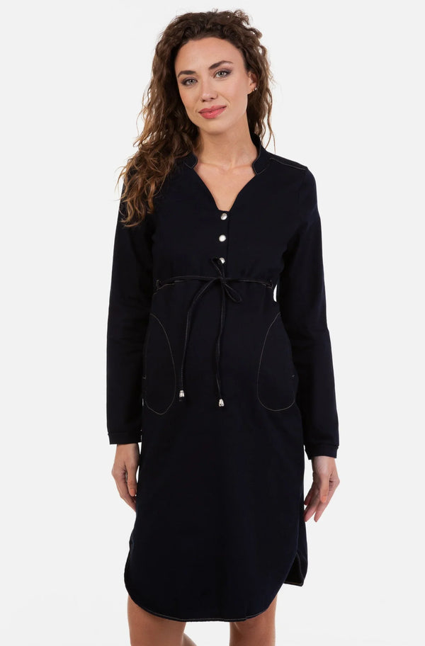 Τζιν φόρεμα εγκυμοσύνης και θηλασμού - Φόρεμα - soonMAMA - Η σωστή προσθήκη στην κομψή και άνετη εγκυμοσύνη! - Παλτά για έγκυες