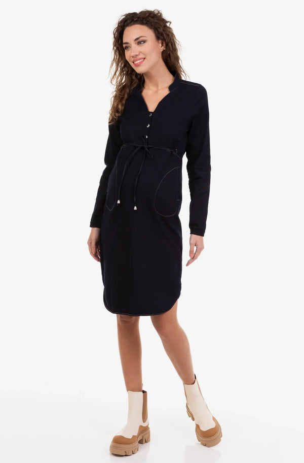 Τζιν φόρεμα εγκυμοσύνης και θηλασμού - Φόρεμα - soonMAMA - Η σωστή προσθήκη στην κομψή και άνετη εγκυμοσύνη! - Παλτά για έγκυες