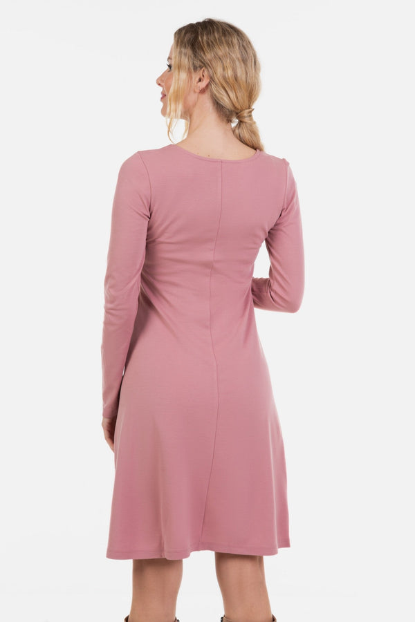 Κομψό φόρεμα εγκυμοσύνης και θηλασμού σε χρώμα πούδρας - - soonMAMA - Η σωστή προσθήκη στην κομψή και άνετη εγκυμοσύνη! - Παλτά για έγκυες