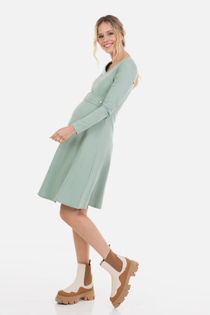 Κομψό φόρεμα εγκυμοσύνης και θηλασμού - μέντας - - soonMAMA - Η σωστή προσθήκη στην κομψή και άνετη εγκυμοσύνη! - Παλτά για έγκυες