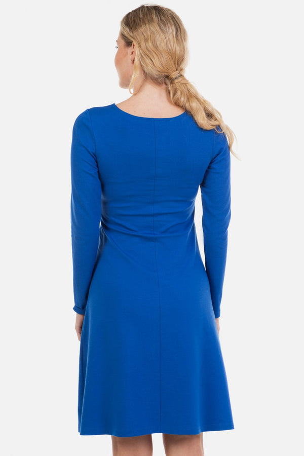 Κομψό φόρεμα εγκυμοσύνης και θηλασμού - μπλε - - soonMAMA - Η σωστή προσθήκη στην κομψή και άνετη εγκυμοσύνη! - Παλτά για έγκυες