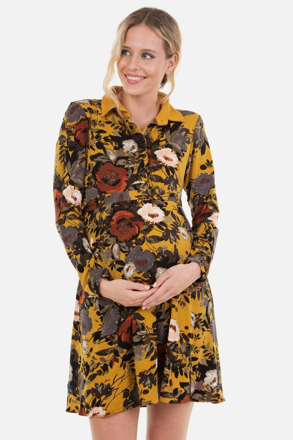 Φόρεμα εγκυμοσύνης και θηλασμού με φλοράλ μοτίβο - - soonMAMA - Η σωστή προσθήκη στην κομψή και άνετη εγκυμοσύνη! - Παλτά για έγκυες