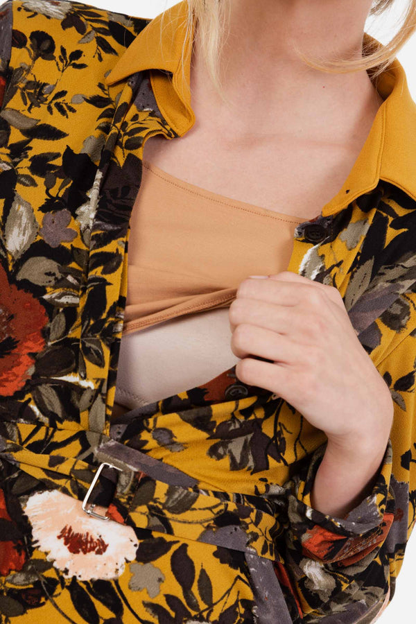 Φόρεμα εγκυμοσύνης και θηλασμού με φλοράλ μοτίβο - - soonMAMA - Η σωστή προσθήκη στην κομψή και άνετη εγκυμοσύνη! - Παλτά για έγκυες