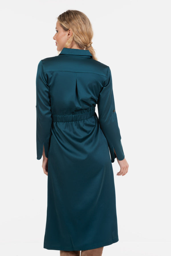 Μακρύ σατέν φόρεμα εγκυμοσύνης και θηλασμού - - soonMAMA - Η σωστή προσθήκη στην κομψή και άνετη εγκυμοσύνη! - Παλτά για έγκυες