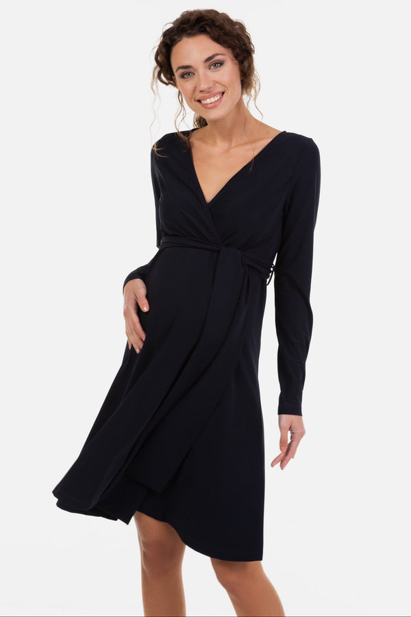 Φαρδύ φόρεμα εγκυμοσύνης και θηλασμού - σκούρο μπλε - Apparel & Accessories - soonMAMA - Η σωστή προσθήκη στην κομψή και άνετη εγκυμοσύνη! - Παλτά για έγκυες