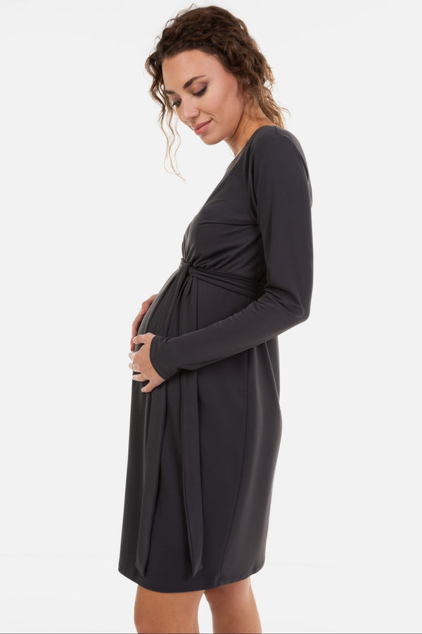 Φόρεμα εγκυμοσύνης και θηλασμού με ζώνη - Φόρεμα - soonMAMA - Η σωστή προσθήκη στην κομψή και άνετη εγκυμοσύνη! - Παλτά για έγκυες