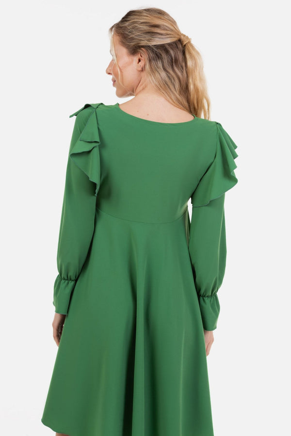 Αεράτο φόρεμα εγκυμοσύνης και θηλασμού σε χρώμα πράσινο - - soonMAMA - Η σωστή προσθήκη στην κομψή και άνετη εγκυμοσύνη! - Παλτά για έγκυες