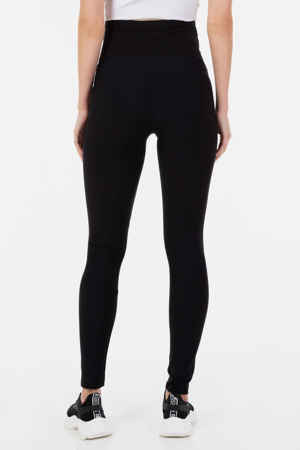 Μαύρο κολάν εγκυμοσύνης με χνουδωτό ύφασμα από μέσα