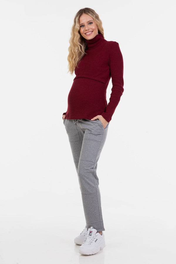 Αθλητικό παντελόνι εγκυμοσύνης – γκρι - - soonMAMA - Η σωστή προσθήκη στην κομψή και άνετη εγκυμοσύνη! - Παλτά για έγκυες